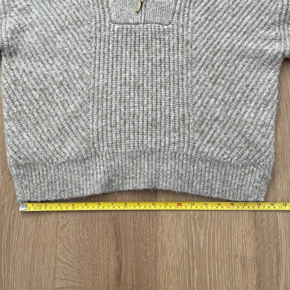 Abercrombie & Fitch Sweater Women Medium Quarter Half Zip Brown Tan Chunky Knit - Picture 10 of 13